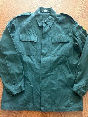 Vintage 1993 Mens A Seyntex Dutch Belgium Army Green Field Jacket Size Large